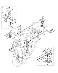 Chute Control Diagram and Parts List for 3X30-INCHTRAC31AH77SZ (31AH77SZ710)(2014) Cub Cadet Snow Blower